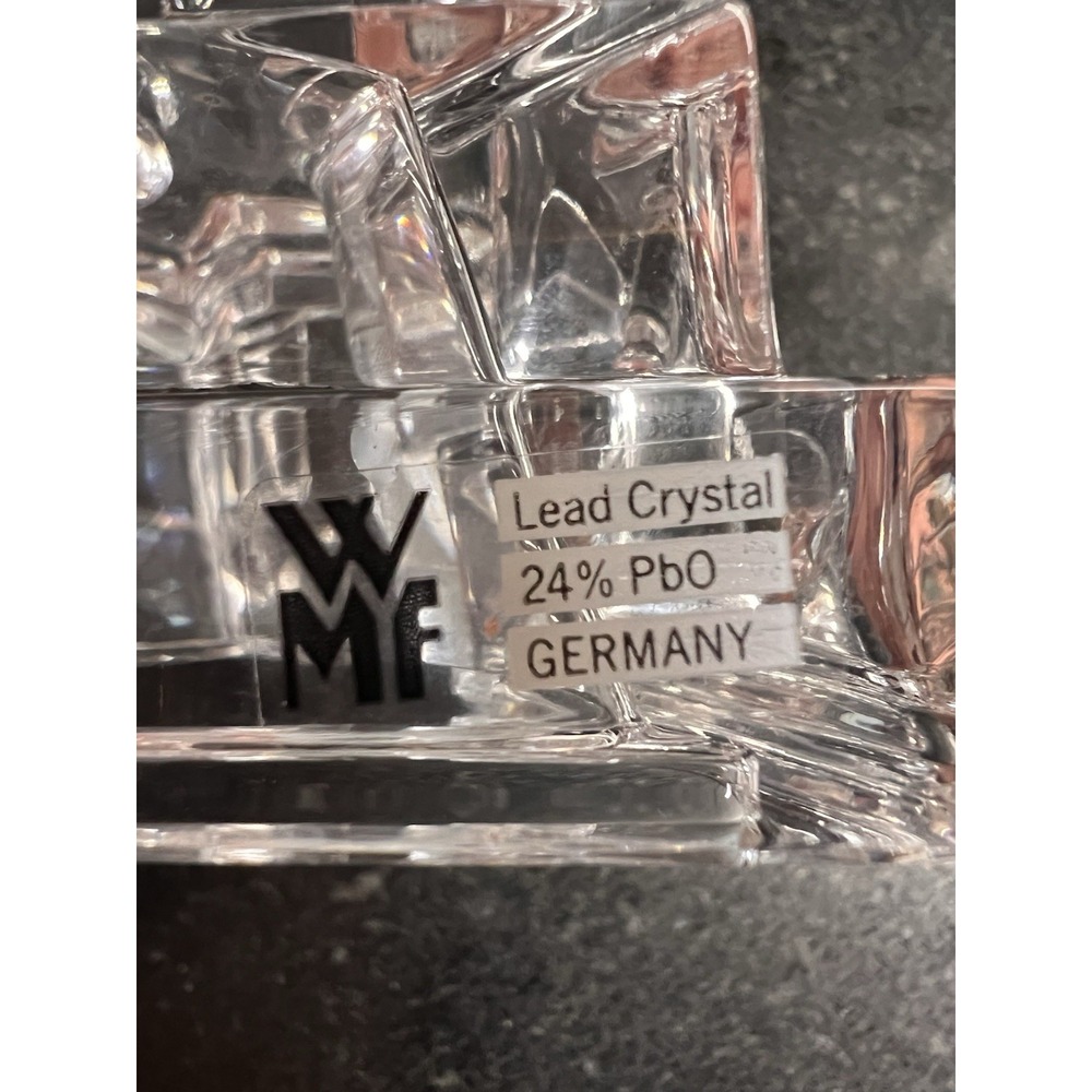 Vintage WMF Germany Lead Crystal Star Shaped Tapered Candle Holder‎ MCM Deco (2) - Picture 6 of 7